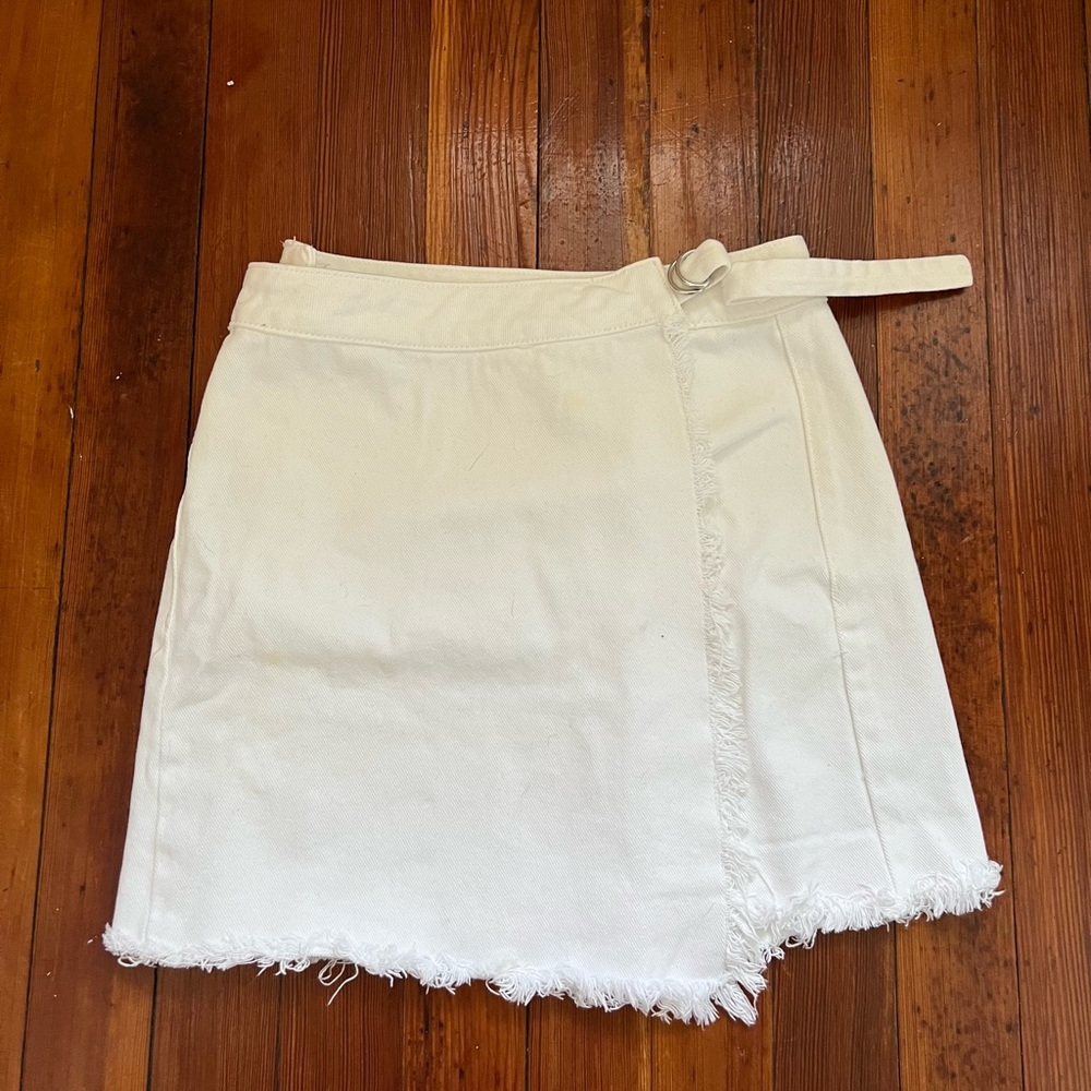 Pacsun Crossover White Denim Skirt